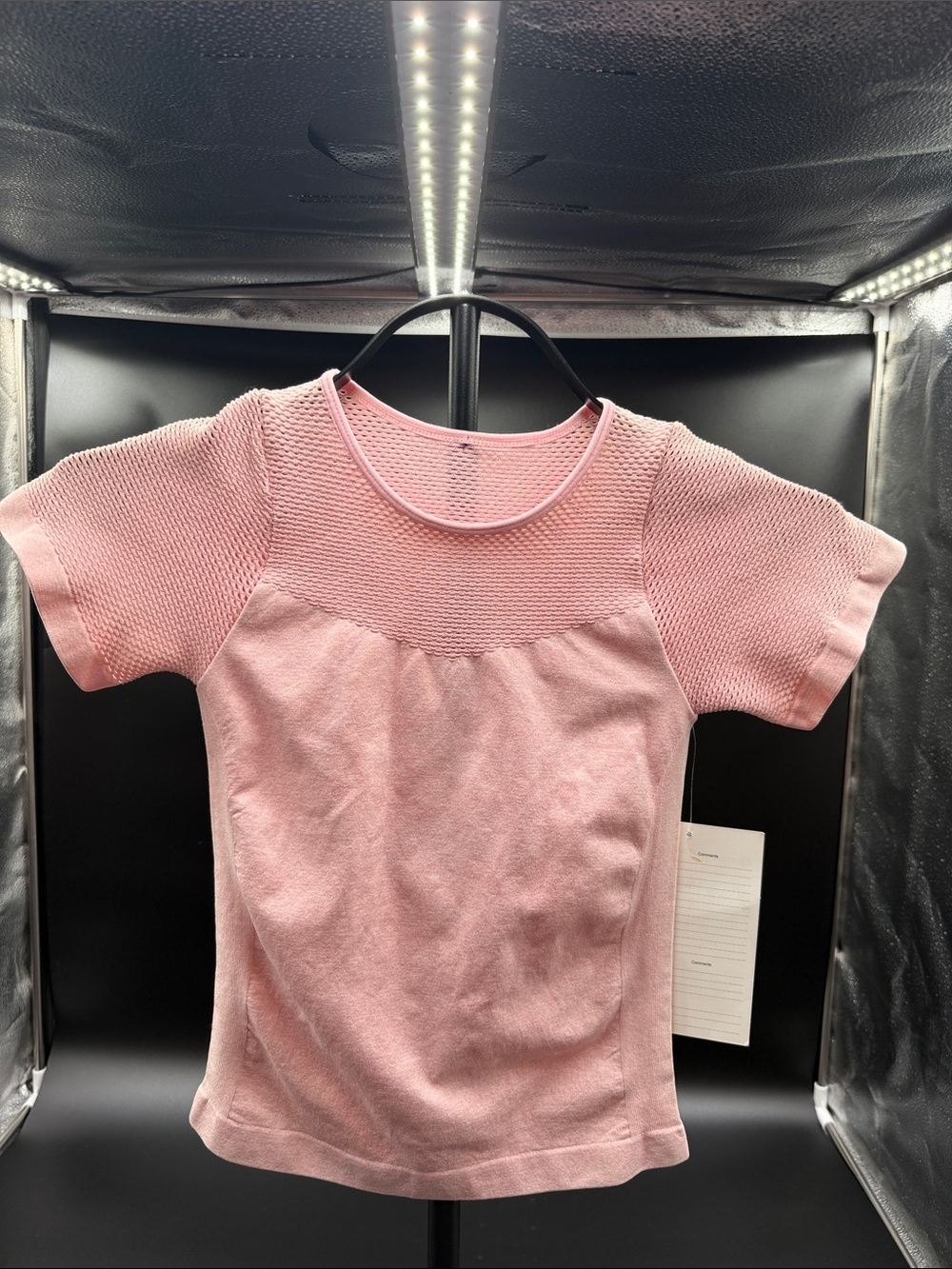 Girls' Knit Short Sleeve Tee in Blush Pink